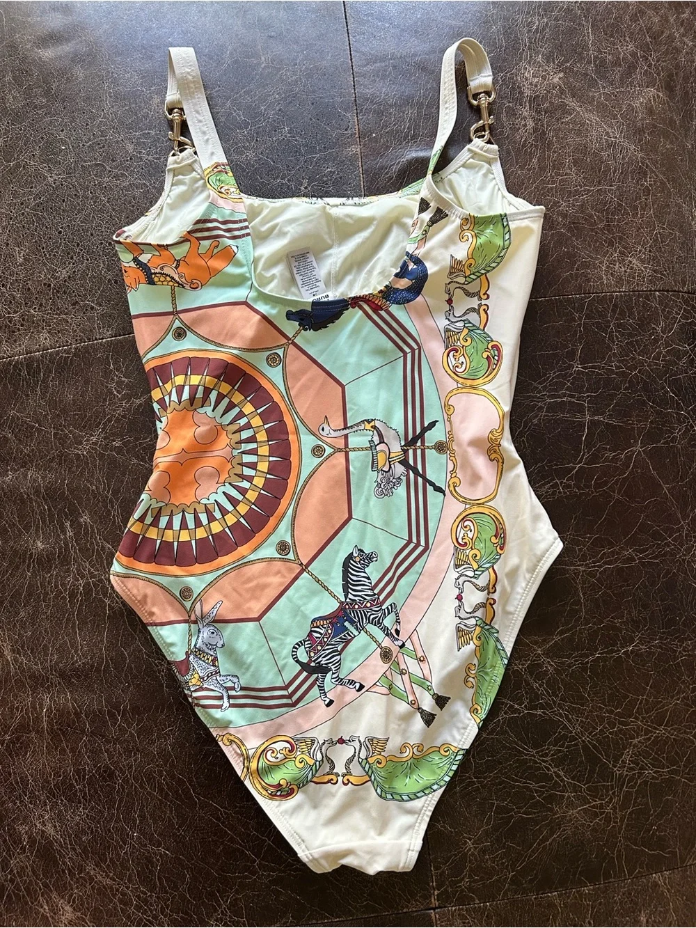 Tory Burch Carousel Gold Clip Tank One-Piece Swimsuit